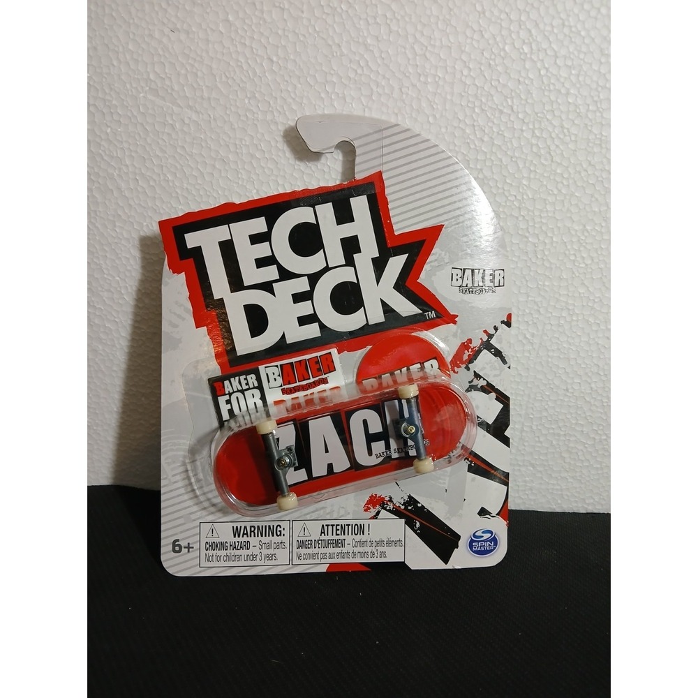 Tech Deck Baker Skateboards "Zach Allen" Red Fingerboard Black/White